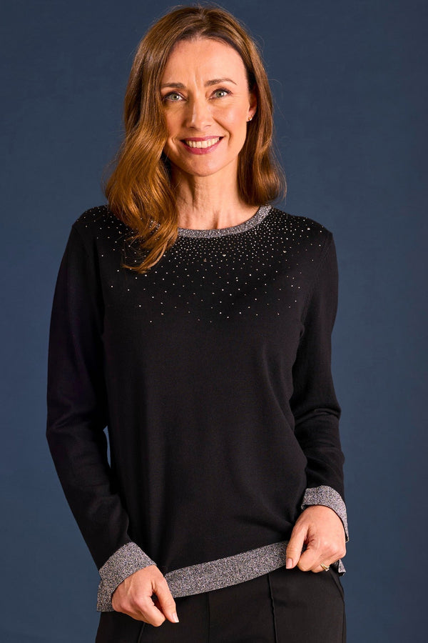 Heat Seal Sparkle Neckline Jumper