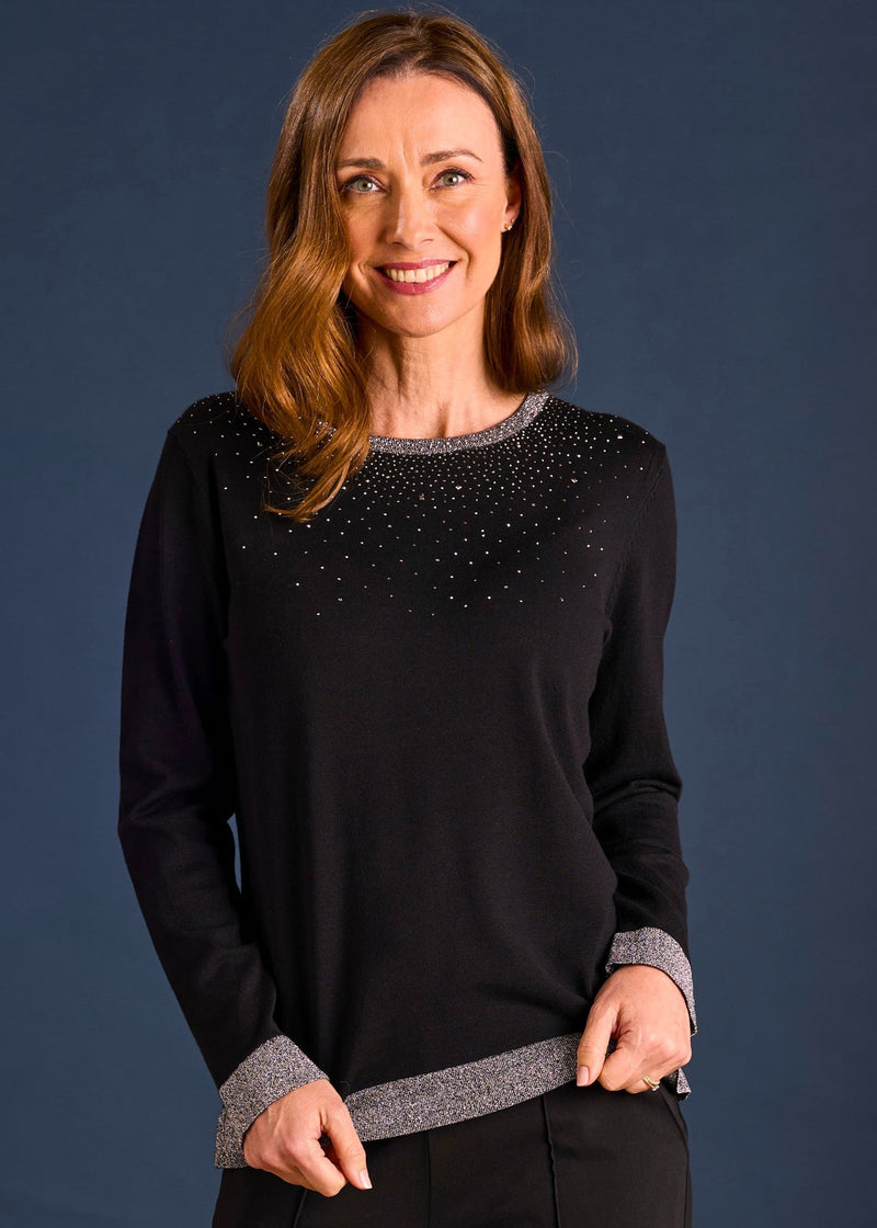 Heat Seal Sparkle Neckline Jumper