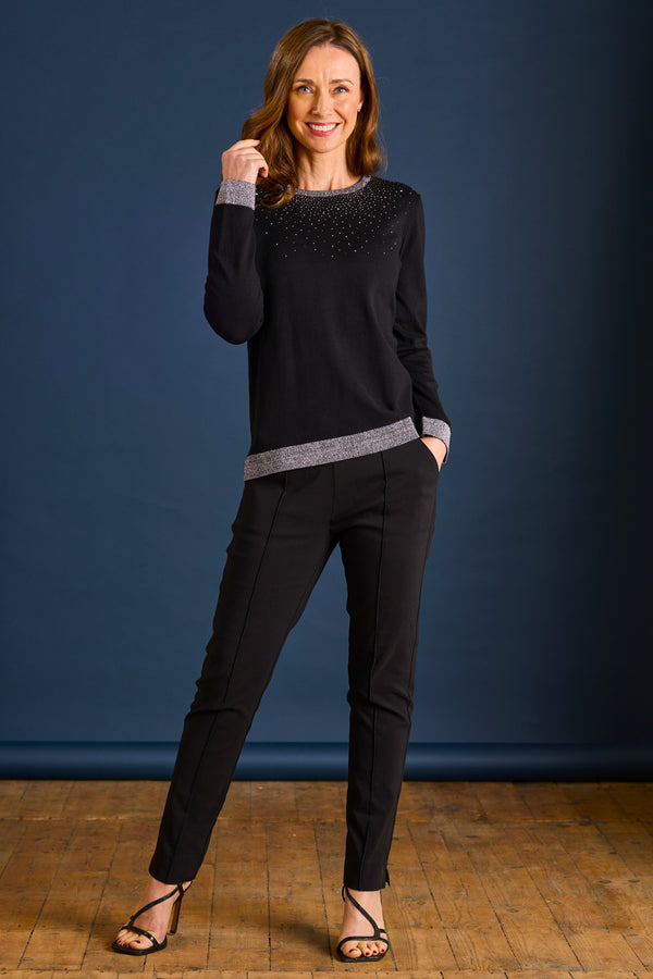 Heat Seal Sparkle Neckline Jumper
