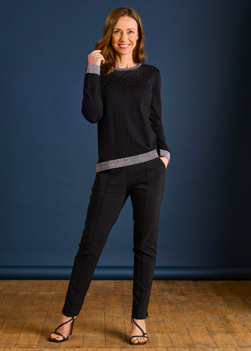 Heat Seal Sparkle Neckline Jumper