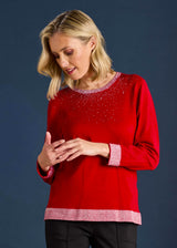 Heat Seal Sparkle Neckline Jumper