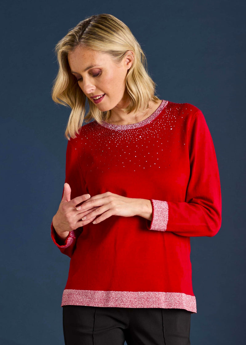 Heat Seal Sparkle Neckline Jumper