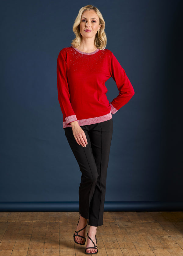 Heat Seal Sparkle Neckline Jumper