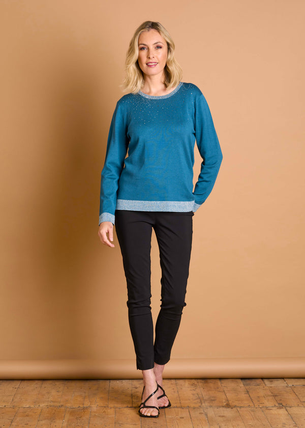 Heat Seal Sparkle Neckline Jumper