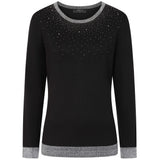Heat Seal Sparkle Neckline Jumper Black