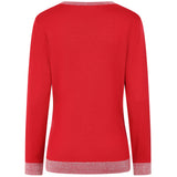 Heat Seal Sparkle Neckline Jumper Red