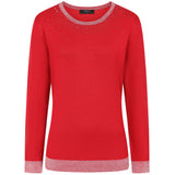 Heat Seal Sparkle Neckline Jumper Red