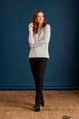 Heat Seal Sparkle Neckline Jumper Silver Grey