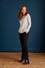 Heat Seal Sparkle Neckline Jumper Silver Grey