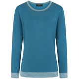 Heat Seal Sparkle Neckline Jumper Teal