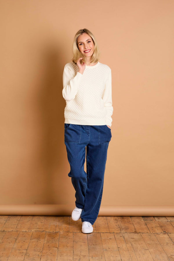 Bubble Textured Round Neck Jumper