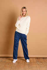 Bubble Textured Round Neck Jumper Ivory