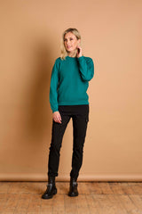 Bubble Textured Round Neck Jumper Jade