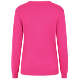 Bubble Textured Round Neck Jumper Magenta