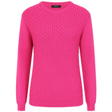 Bubble Textured Round Neck Jumper Magenta