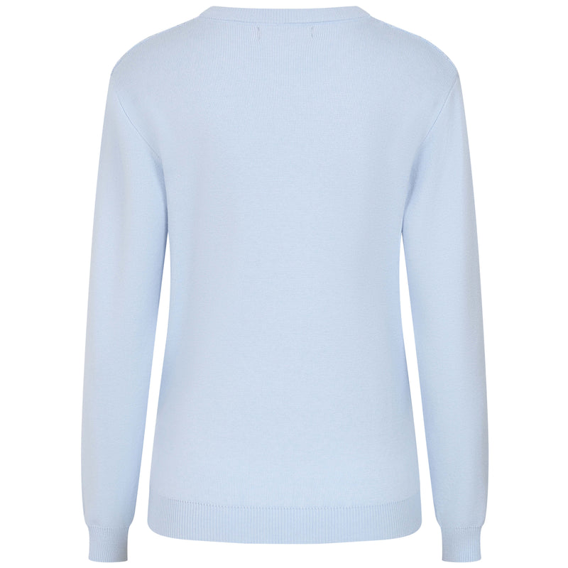 Bubble Textured Round Neck Jumper Pale Blue