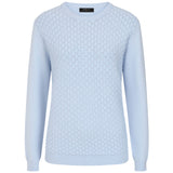 Bubble Textured Round Neck Jumper Pale Blue
