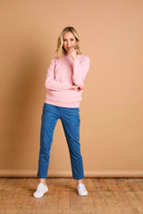 Bubble Textured Round Neck Jumper Pale Pink