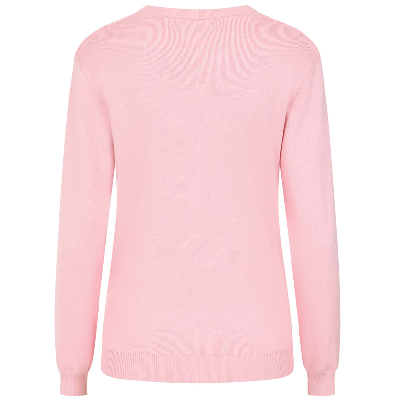 Bubble Textured Round Neck Jumper Pale Pink