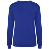 Bubble Textured Round Neck Jumper Royal Blue