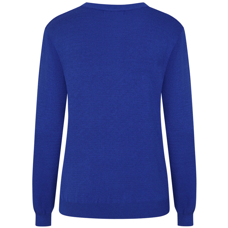 Bubble Textured Round Neck Jumper Royal Blue