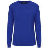Bubble Textured Round Neck Jumper Royal Blue