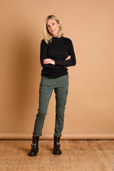 Skinny Rib Cable Jumper Black