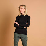 Skinny Rib Cable Jumper Black
