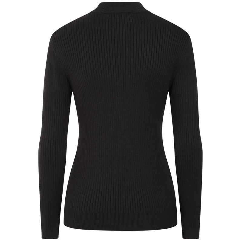 Skinny Rib Cable Jumper Black