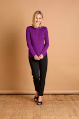 Skinny Rib Cable Jumper Purple