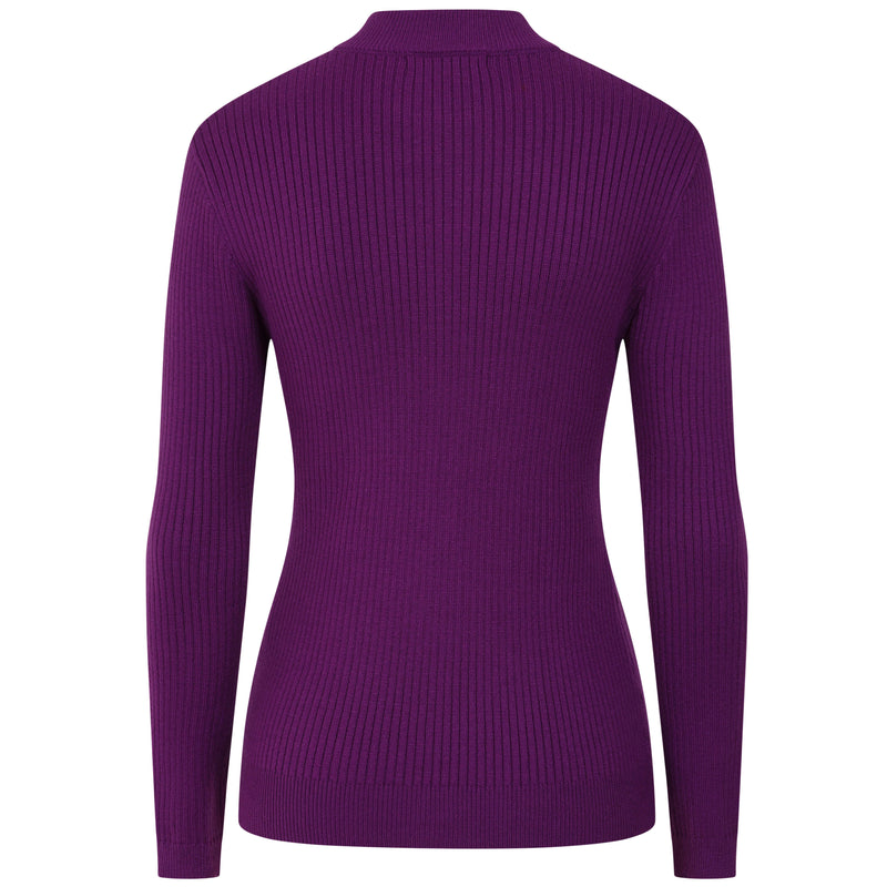 Skinny Rib Cable Jumper Purple