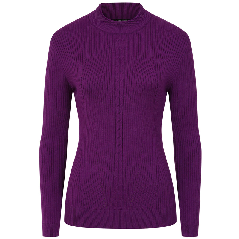 Skinny Rib Cable Jumper Purple