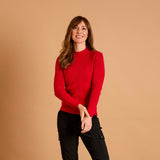 Skinny Rib Cable Jumper Red