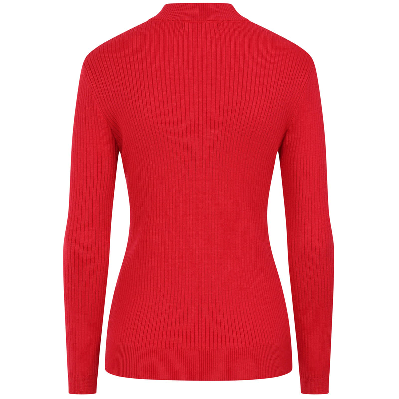 Skinny Rib Cable Jumper Red