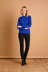 Skinny Rib Cable Jumper Royal Blue