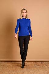 Skinny Rib Cable Jumper Royal Blue