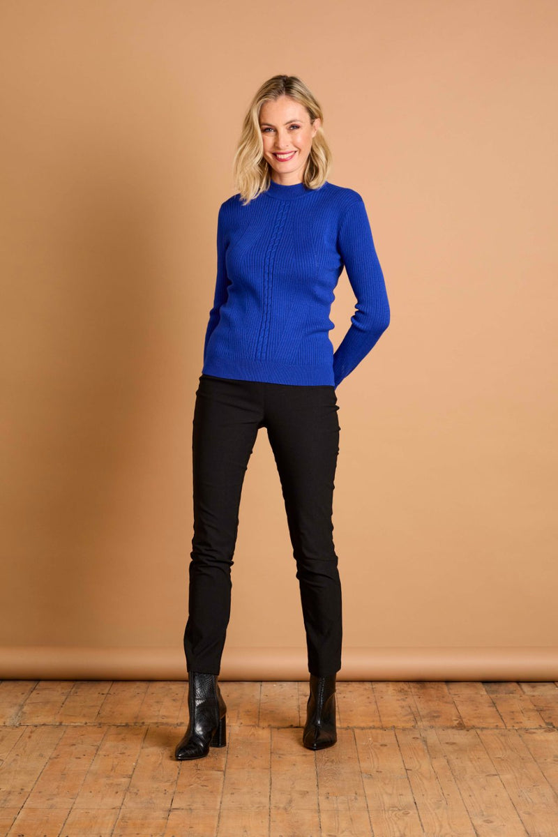 Skinny Rib Cable Jumper Royal Blue