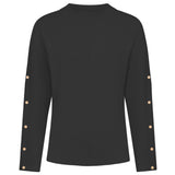 Plain Button Sleeve Jumper