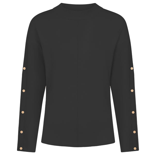 Plain Button Sleeve Jumper