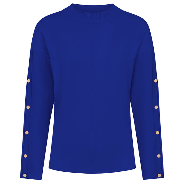 Plain Button Sleeve Jumper