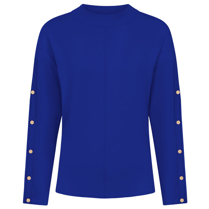 Plain Button Sleeve Jumper