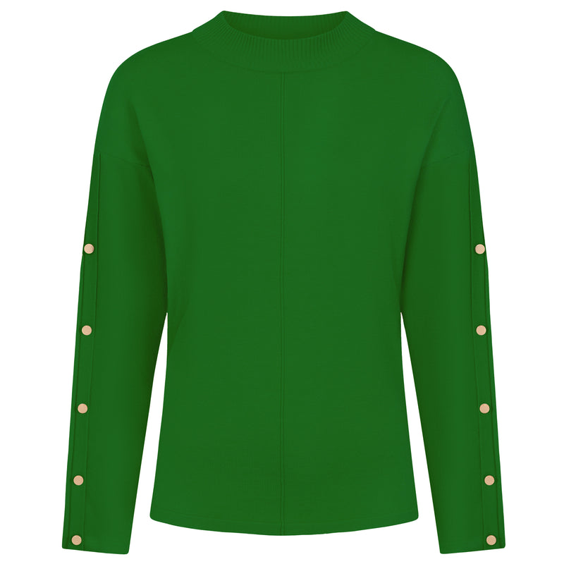 Plain Button Sleeve Jumper