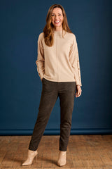 Plain Button Sleeve Jumper