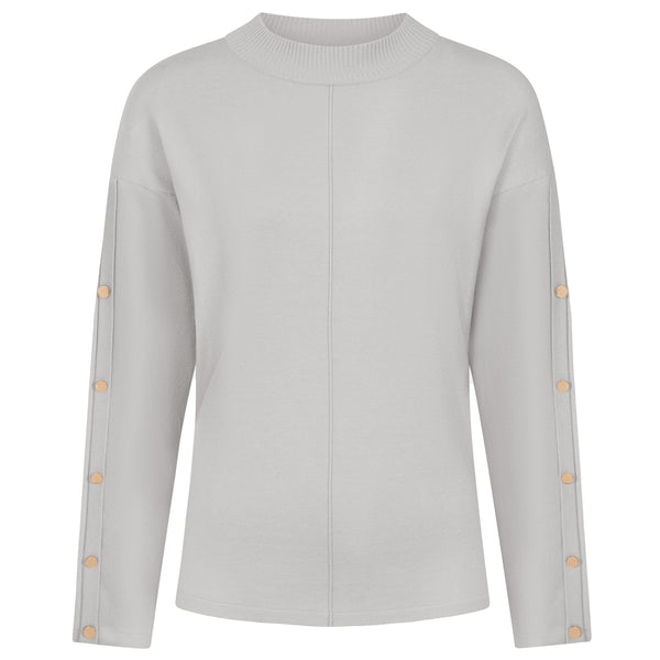 Plain Button Sleeve Jumper