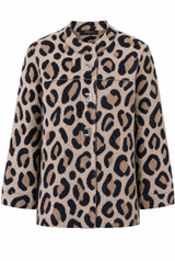Animal Print Cropped Coatigan
