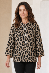 Animal Print Cropped Coatigan