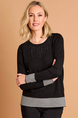 Contrast Hem Sparkle Jumper