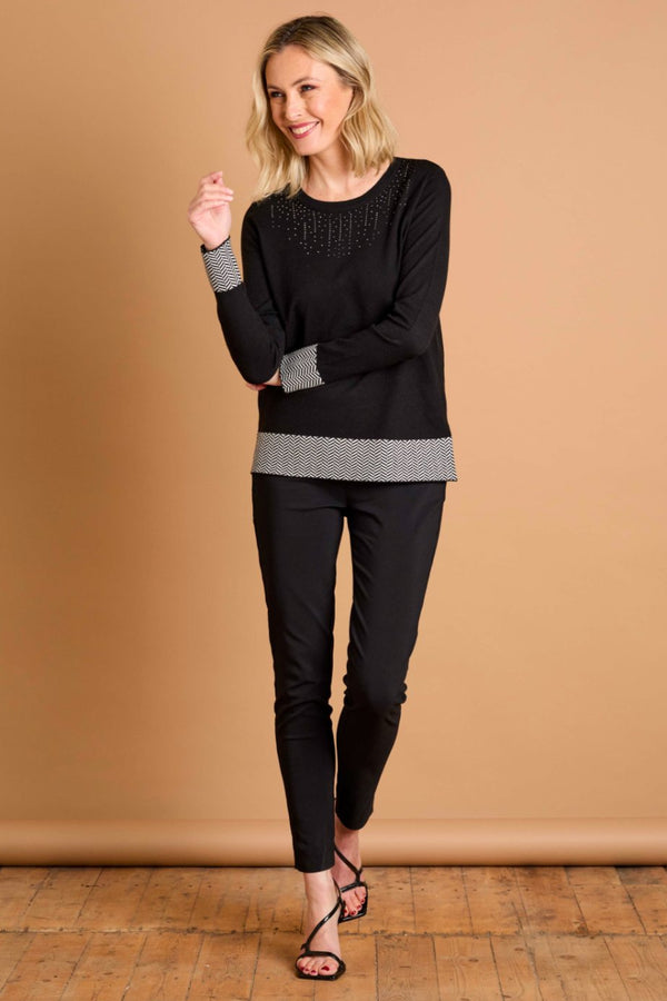 Contrast Hem Sparkle Jumper