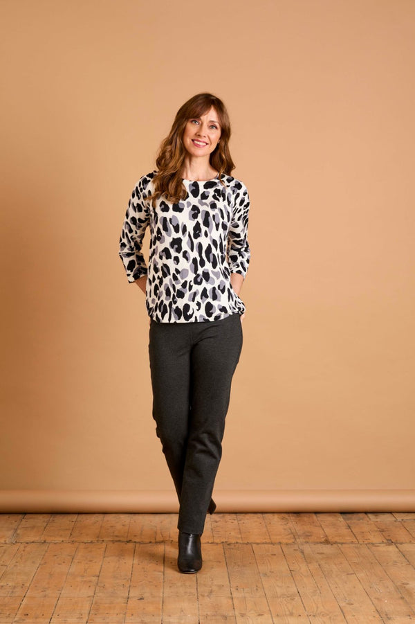Animal Print Jumper Grey