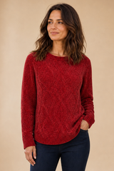Cable Front Chenille Jumper